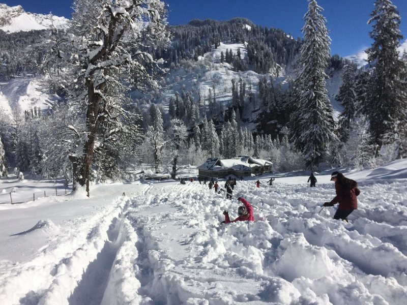 Beating snow after fresh snowfall